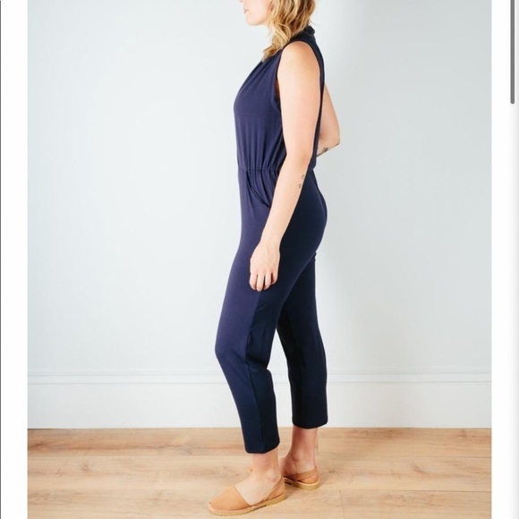 Flattering Jersey Strechy Penelope jumpsuit Sarah Liller Gray Sz XL Travel Casua - Picture 3 of 11